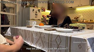 hey, my husband’s jerking under the table in front of stepmom while we’re in the kitchen