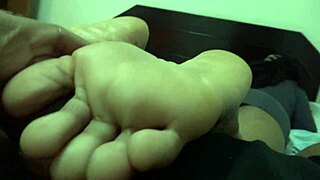 secret footjob and cum from neighbor fetish