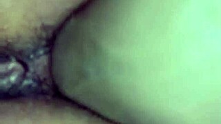 ebony babe plays with pussy with big dildo