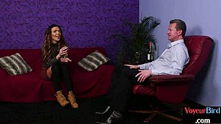 Finger Your Shaved Pussy For The Wanking Guy! She Shouts