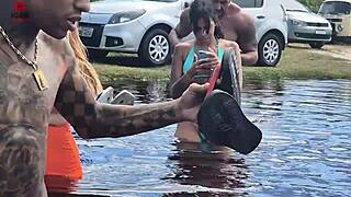 Aventura na Praia de Nudismo Ends in Wild Orgy with Joao o Safado, Lunna Geek, and Pitbull Porn