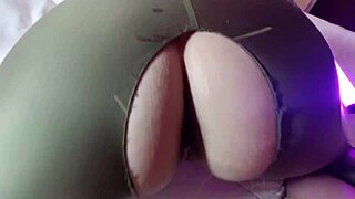 Cheating wife fulfills husband's best friend's anal fetish in leggings, bareback for cash