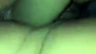 ebony babe plays with pussy with big dildo