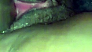 ebony babe plays with pussy with big dildo