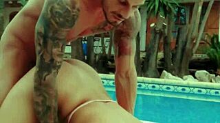 Tru Kait Bent Over In Doggystyle Face Fucking By The Pool