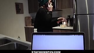 Pranking & fucking my fat ass step sister during quarrantine, hardcore taboo sex with bubble butt