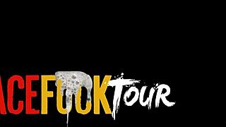 Cute blondie drools while hanging upside down