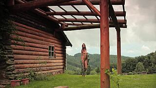 Young playgirl masturbates naked to a wet orgasm in solo session