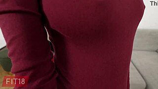 at fit18, lilly mays, a tall skinny latvian redhead, casts in bodysuit at 60fps