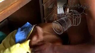 stuck in doggystyle, muff diving, creampie with ebony babe 😏