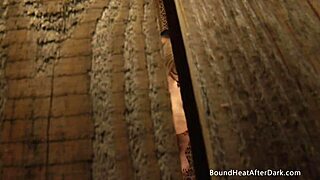 voyeur watching lesbian mistress inspecting naked slave