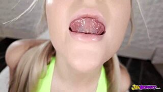 blonde teen incredible bbc interracial blowjob