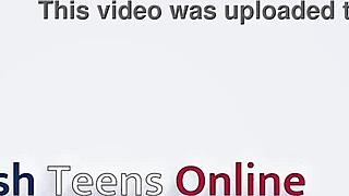 Blue-eyed curvy student in uniform instructs masturbation