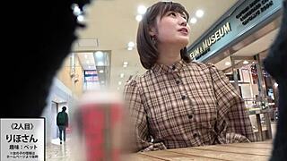 Japanese Beauty With Big Tits Gives Blowjob And Gets Creampied In Amateur Clip