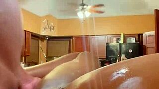 Hot & Creamy Living Room Encounter Unfolds