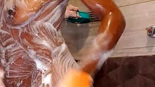 Sexy Black Whore Masturbates With Toys, Clothes Ripped, Getting Wet