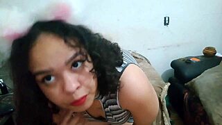 Latina Brunette Pornstar Touches Pussy With Tail Plug In Ass For Sensual Display