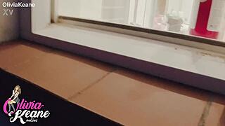 I watched my british neighbor flash her big tits in the shower