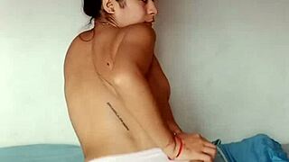 Selene strips naked at home for her voyeur neighbor