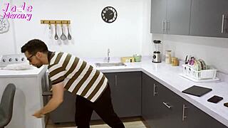 Ebony Thieves Pose as Strippers, Rip Clothes, and Fuck House Owner for Cum on Tits