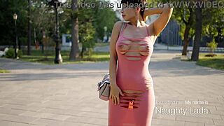Naughty Girl Flashes Boobs Publicly Outdoors