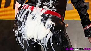 Wam Glam Whore Covered In Messy Bukkake At Gloryhole