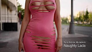 Naughty Girl Flashes Boobs Publicly Outdoors