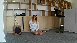 Hot Milf In Stockings And Lingerie Shows Off Natural Tits And Pussy