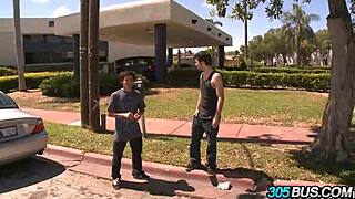 Spanish sluts Abella Anderson & Ava Addams bang hard in public orgy.