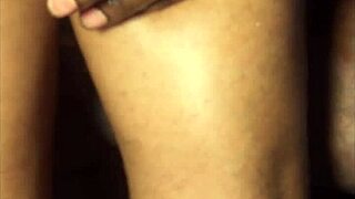 I love thigh fucking my curvy ebony girlfriend with handjob and fingering in the bedroom