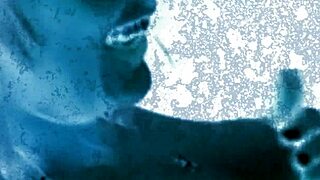 Soft white teen girl worships big black cock in interracial scene