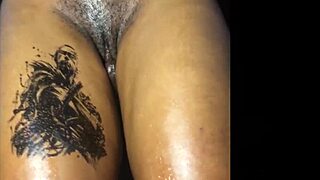 I love thigh fucking my curvy ebony girlfriend with handjob and fingering in the bedroom