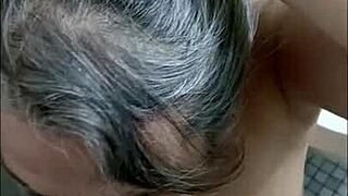 female slave in bondage gets facial in highway toilets