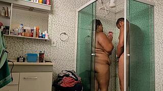 Madrasta bangs her stepson hard and takes a massive facial cumshot.