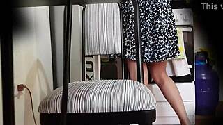 I watch my stepsister's friend in upskirt as she visits