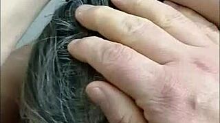 female slave in bondage gets facial in highway toilets