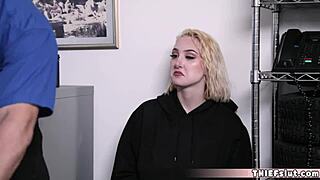 Pretty blonde shoplifter teen 18+ caught by burglar