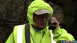 Stockings Whore Drips Cum from Big British Cock