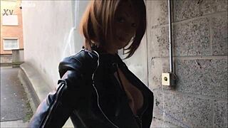 Oh, Her First Time Flashing Boobs In The Street!