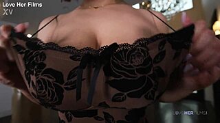 Hailey Rose gives a titty crush, sucking on those huge melons.