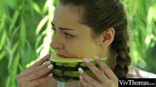 Sexy milf and petite girlfriends have hot make up with passionate kisses and pussy licking outdoor