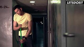 Anya Krey spooned and banged in dorm, cum on trimmed pussy.