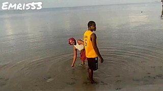 Asian and European Stars Having Fun on the Beach Backstage