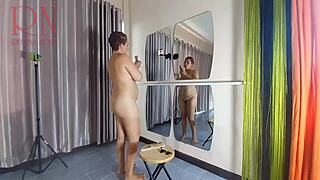 naked nudist regina noir cuts her own hair, adorable curvy goddess 😍