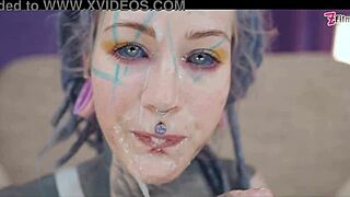 Anuskatzz takes it deep in her ass and swallows