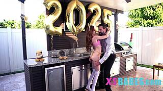 Tiny Slut Handles Massive Cock on New Year's Eve