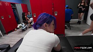 young girl sneaks sex in locker room but it goes wrong