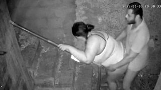 Hidden camera catches stepmother fucking stepson hard!