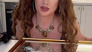 wild crossdresser iskra's amazing cum shot performance