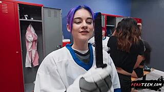 young girl sneaks sex in locker room but it goes wrong